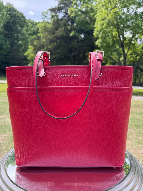 Michael Kors Handbags - Michael Kors Red Pebbled Leather Tote